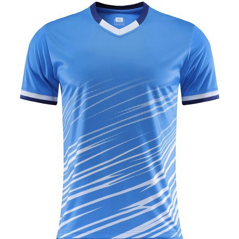 Blue Team Uniform Game Day Walking Men's Soccer Shirt