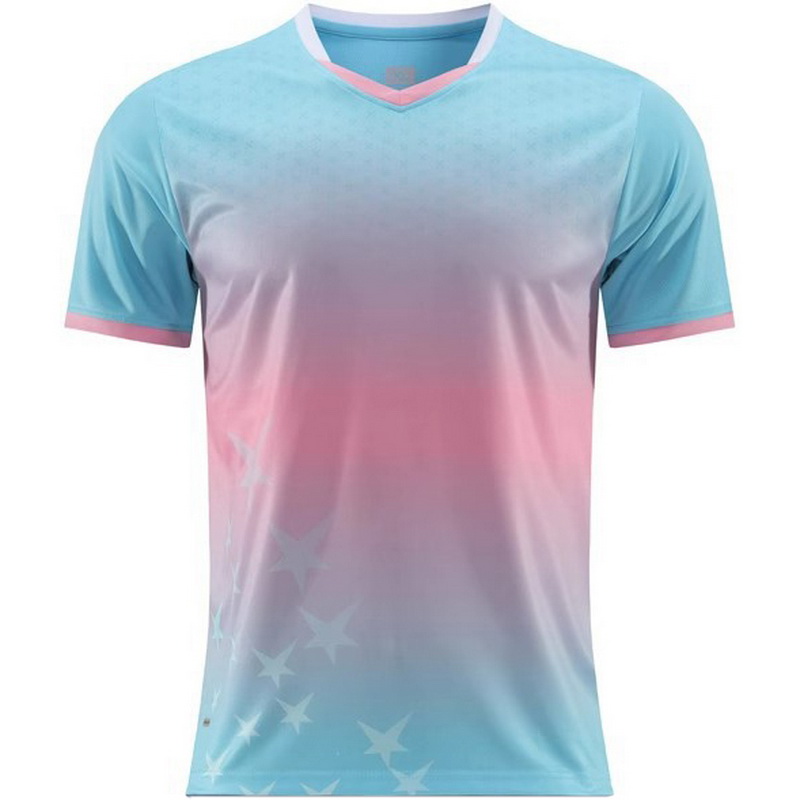 Teal/Pink Fans Sportswear Running Men's Soccer Shirt