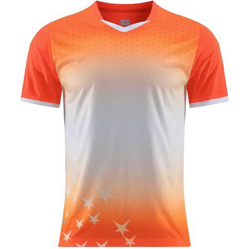 Orange/White Sport Uniform Running Men's Soccer Jersey