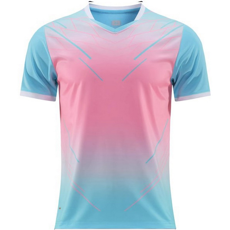 Pink/Teal Fans Sportswear Walking Men's Soccer Jersey