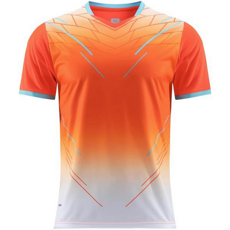 Orange/White Team Uniform Walking Men's Soccer Shirt