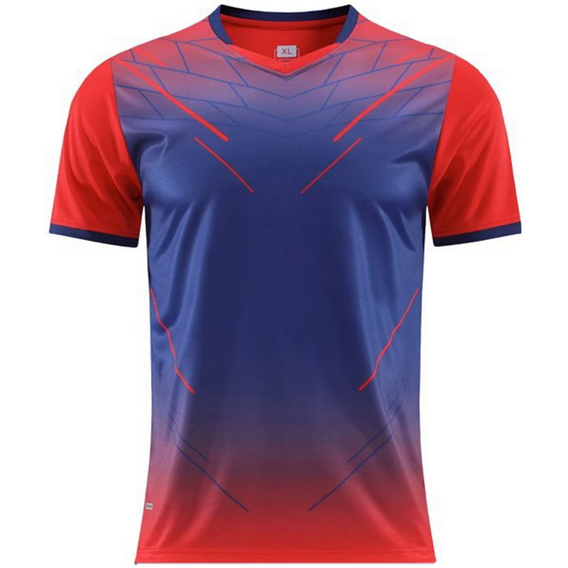 Blue/Red Fans Sportswear Running Men's Soccer Shirt