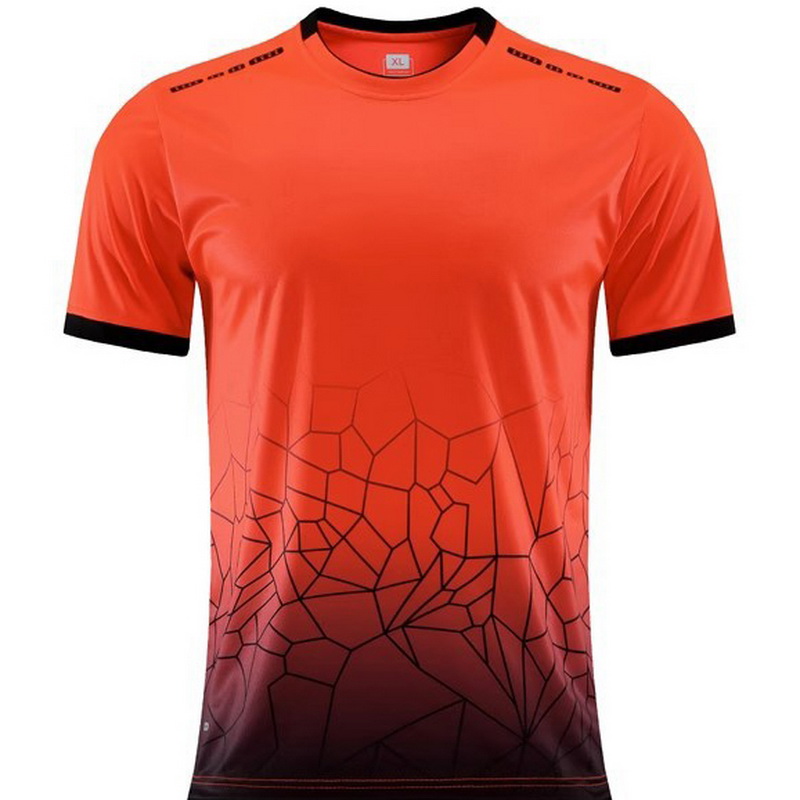 Orange/Black Cracks Uniform Walking Men's Soccer Shirt