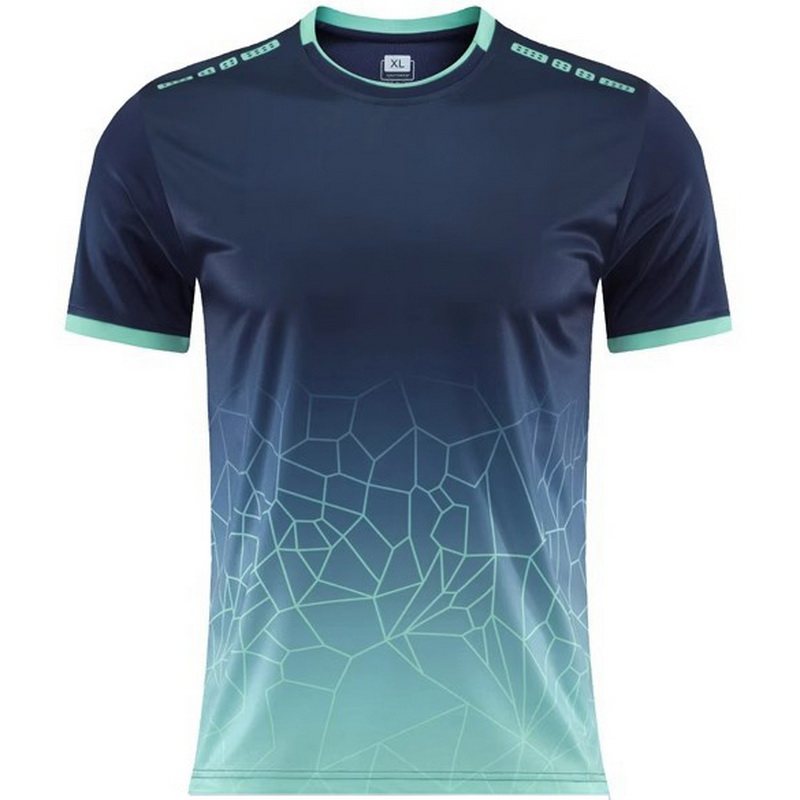 Navy/Green Cracks Sportswear Running Men's Soccer Shirt