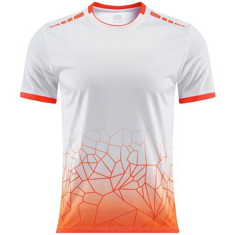 White/Orange Cracks Uniform Walking Men's Soccer Shirt