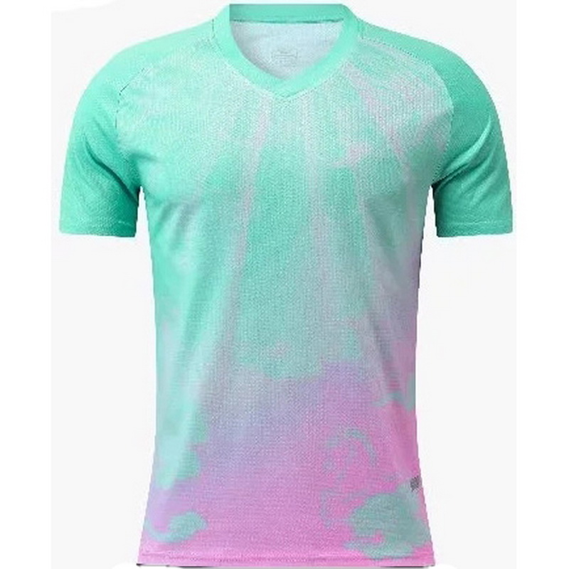 Green Tie-dyed Team Sportswear Running Men's Soccer Shirt