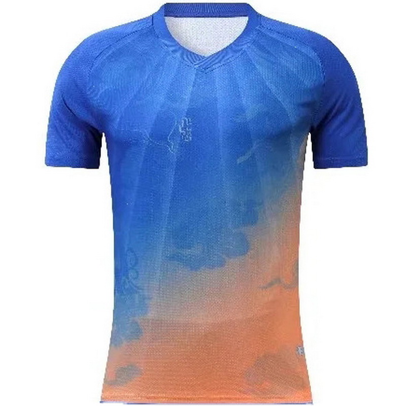 Blue/Yellow Team Sportswear Running Men's Soccer Shirt