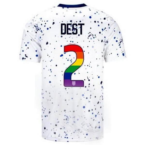 USA Sergino Dest White 23/24 Pride Men's Soccer Jersey