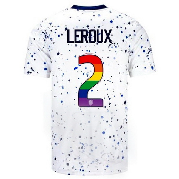 USA Sydney Leroux White 23/24 Pride Men's Soccer Jersey