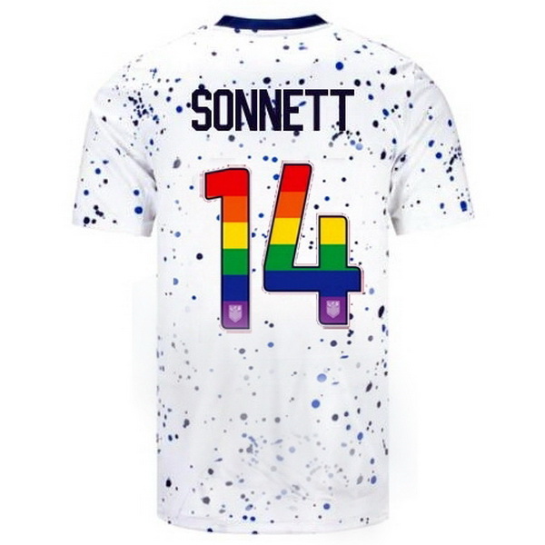 USA Emily Sonnett White 23/24 Pride Men's Soccer Jersey