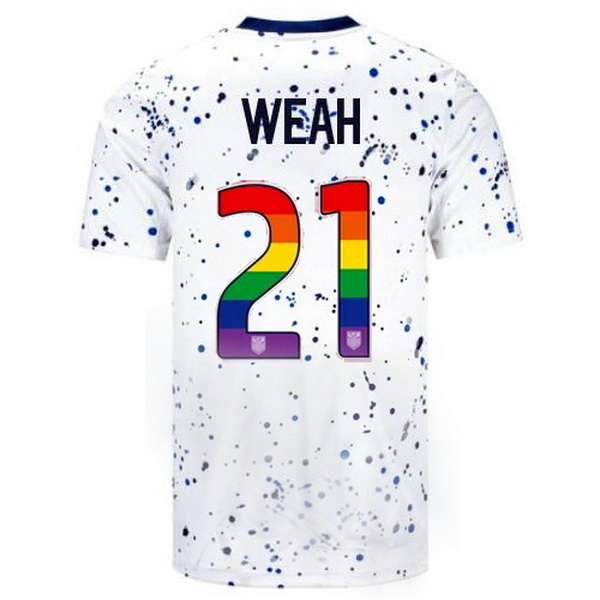 USA Tim Weah White 23/24 Pride Men's Soccer Jersey