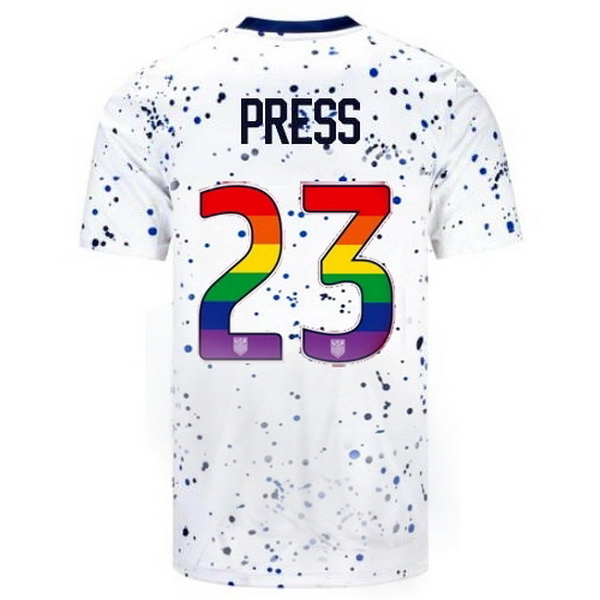 USA Christen Press White 23/24 Pride Men's Soccer Jersey