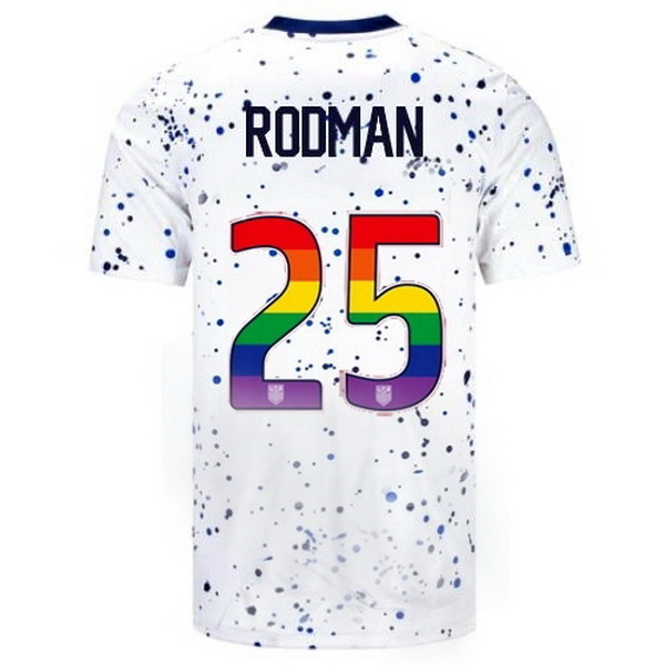 USA Trinity Rodman White 23/24 Pride Men's Soccer Jersey