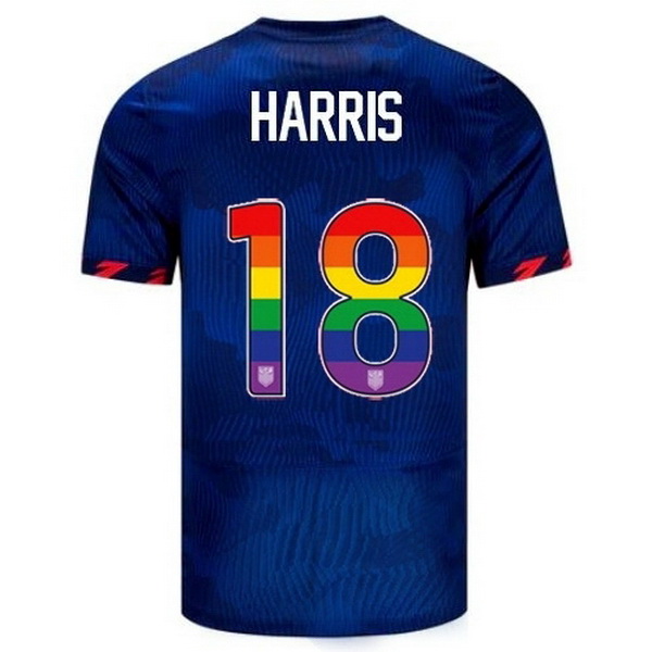 USA Ashlyn Harris Blue 23/24 Pride Men's Soccer Jersey