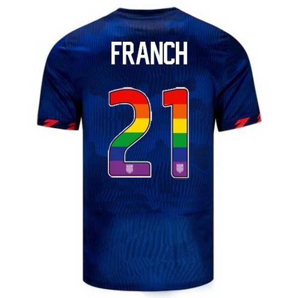 USA Adrianna Franch Blue 23/24 Pride Men's Soccer Jersey