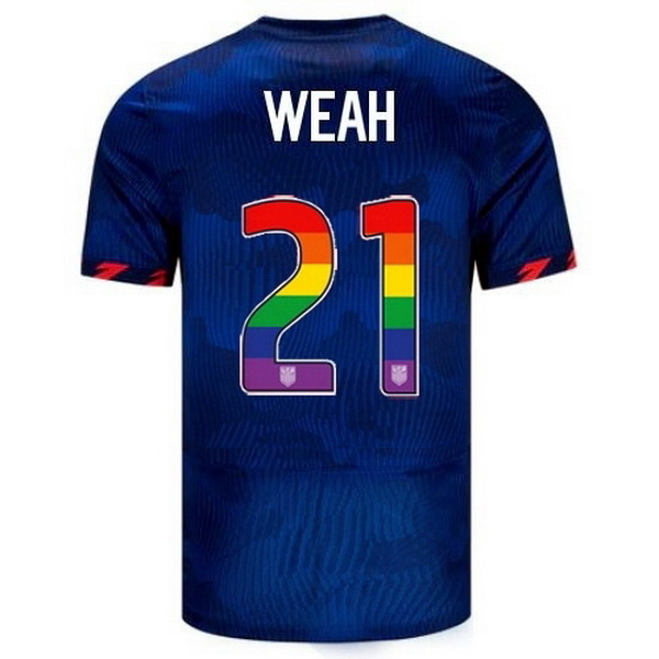 USA Tim Weah Blue 23/24 Pride Men's Soccer Jersey