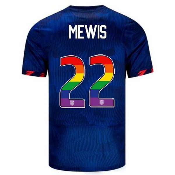 USA Kristie Mewis Blue 23/24 Pride Men's Soccer Jersey