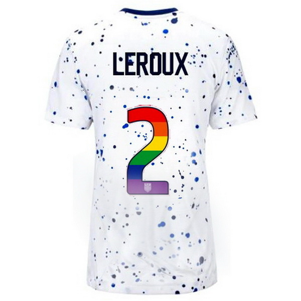 USA Sydney Leroux White 23/24 Pride Women's Soccer Jersey