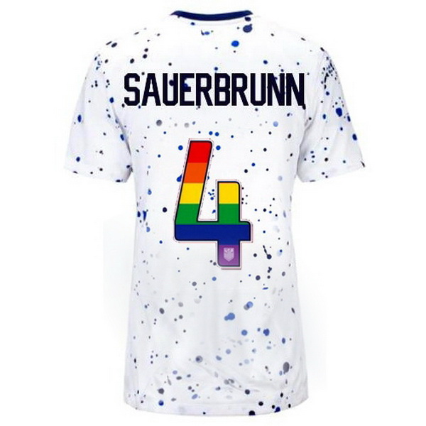 USA Becky Sauerbrunn White 23/24 Pride Women's Soccer Jersey