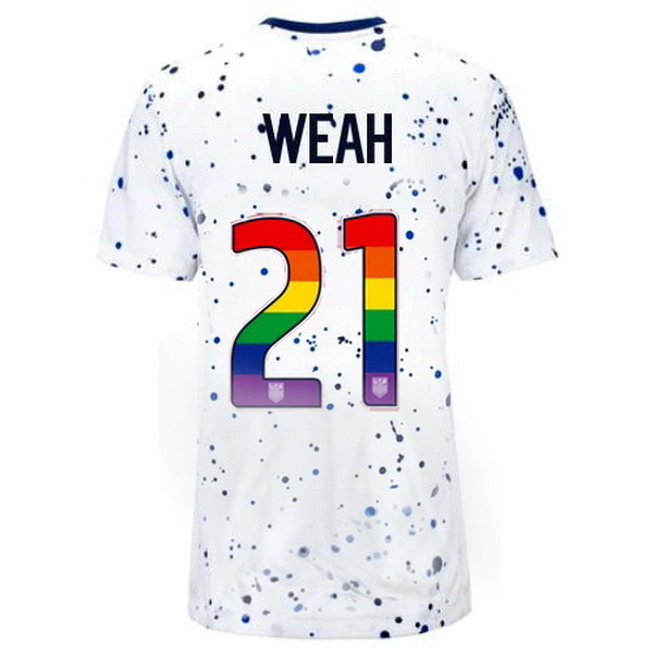 USA Tim Weah White 23/24 Pride Women's Soccer Jersey