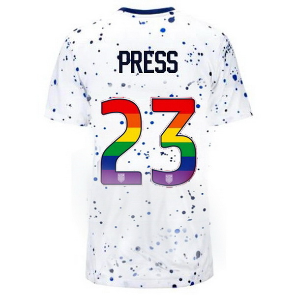 USA Christen Press White 23/24 Pride Women's Soccer Jersey