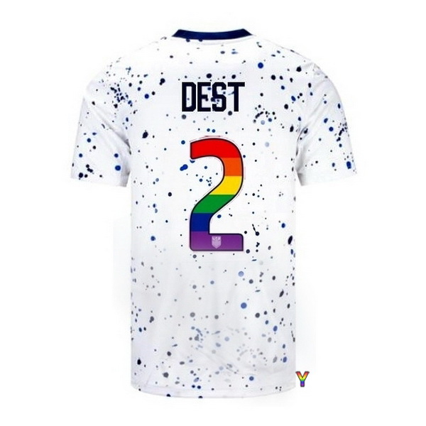 USA Sergino Dest White 23/24 Pride Youth Soccer Jersey