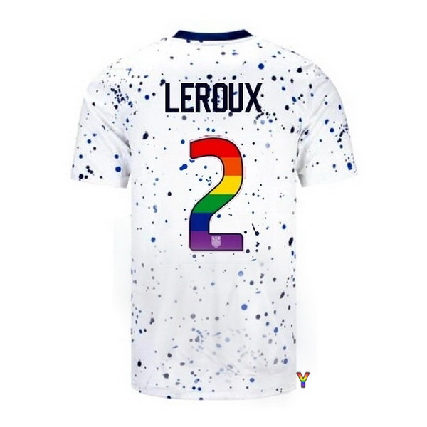 USA Sydney Leroux White 23/24 Pride Youth Soccer Jersey