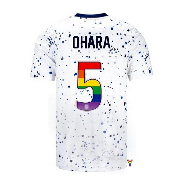 USA Kelley O'hara White 23/24 Pride Youth Soccer Jersey