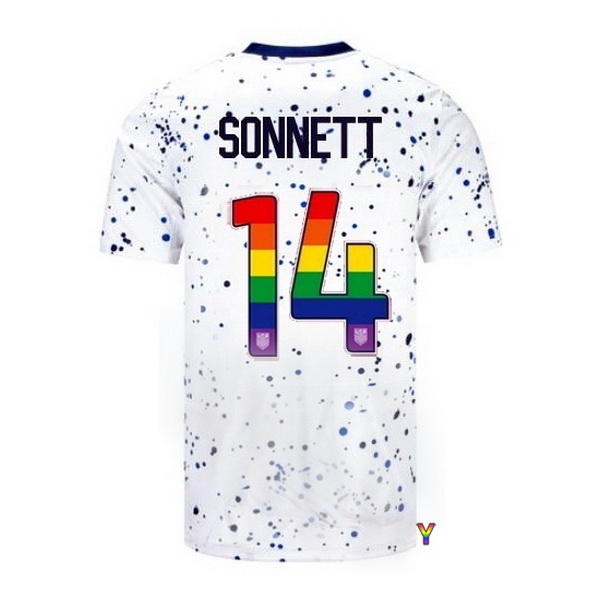 USA Emily Sonnett White 23/24 Pride Youth Soccer Jersey