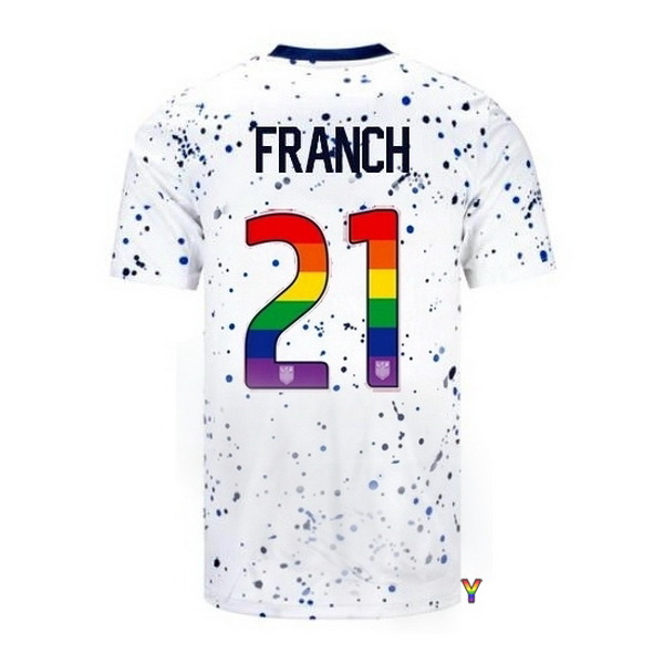 USA Adrianna Franch White 23/24 Pride Youth Soccer Jersey