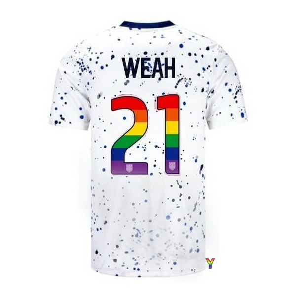 USA Tim Weah White 23/24 Pride Youth Soccer Jersey