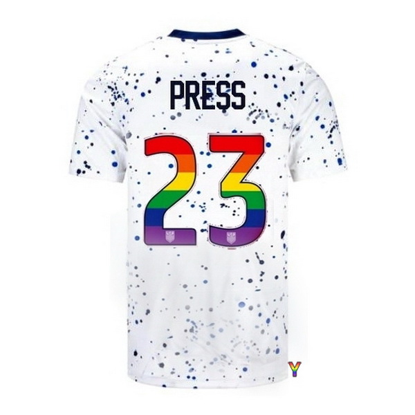 USA Christen Press White 23/24 Pride Youth Soccer Jersey