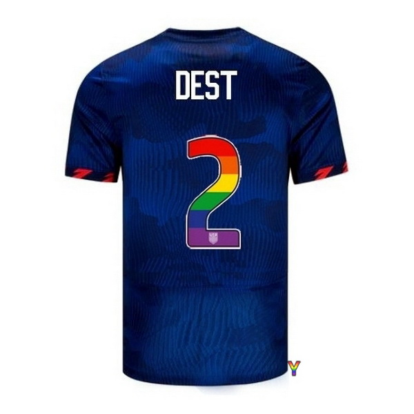 USA Sergino Dest Blue 23/24 Pride Youth Soccer Jersey