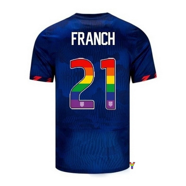 USA Adrianna Franch Blue 23/24 Pride Youth Soccer Jersey