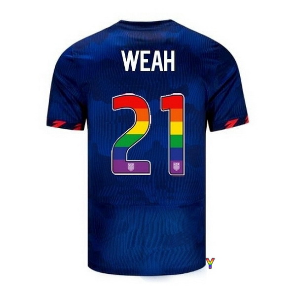 USA Tim Weah Blue 23/24 Pride Youth Soccer Jersey