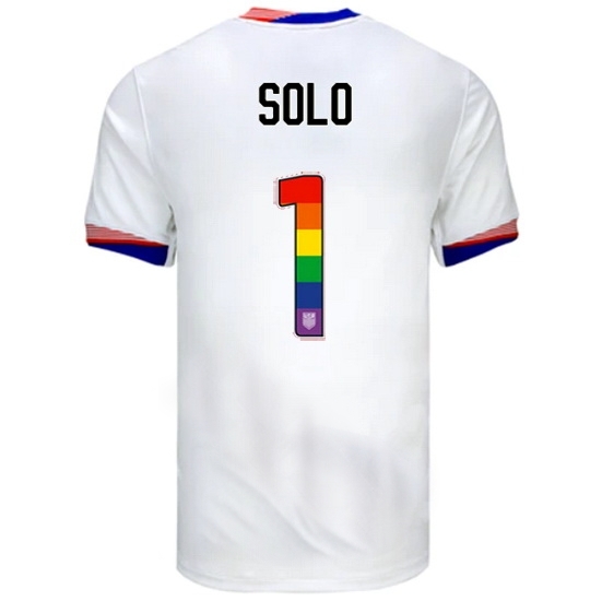 Hope Solo USA White 2024 Pride Men's Soccer Jersey