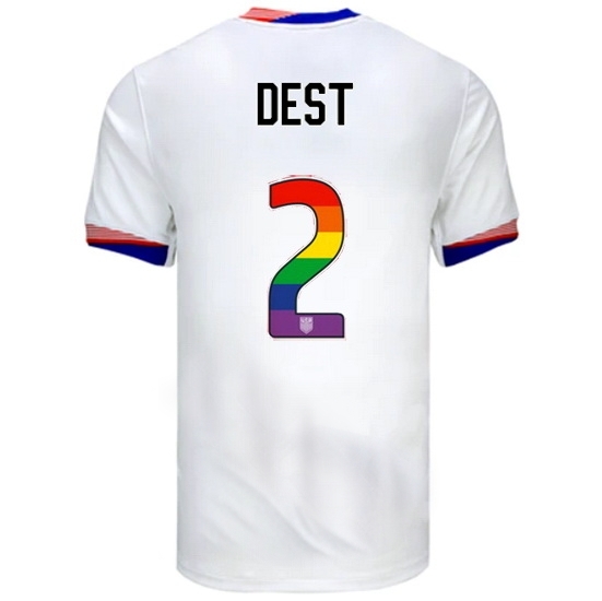 Sergino Dest USA White 2024 Pride Men's Soccer Jersey