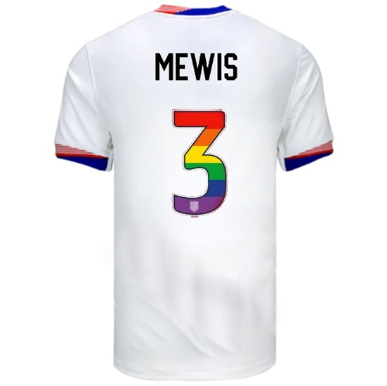 Samantha Mewis USA White 2024 Pride Men's Soccer Jersey