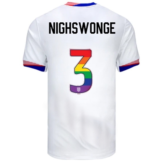 Jenna Nighswonger USA White 2024 Pride Men's Soccer Jersey