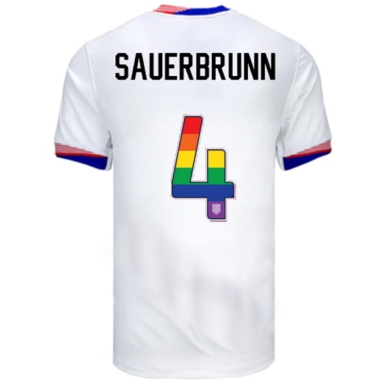 Becky Sauerbrunn USA White 2024 Pride Men's Soccer Jersey