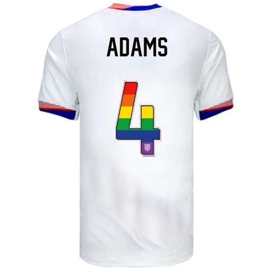 Tyler Adams USA White 2024 Pride Men's Soccer Jersey