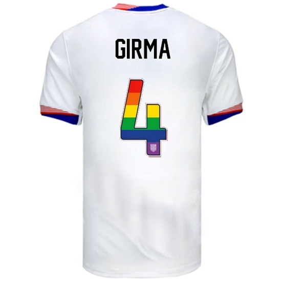 Naomi Girma USA White 2024 Pride Men's Soccer Jersey