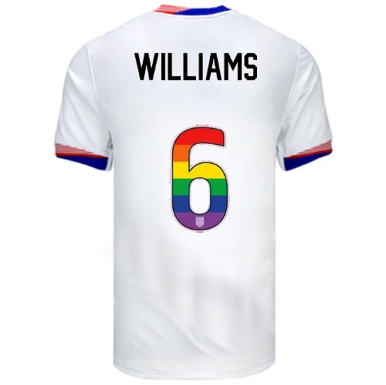 Lynn Williams USA White 2024 Pride Men's Soccer Jersey