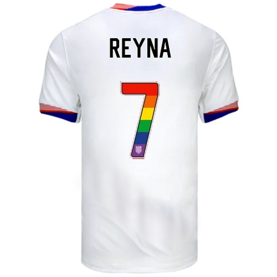 Giovanni Reyna USA White 2024 Pride Men's Soccer Jersey