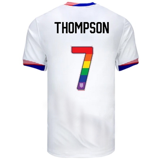 Alyssa Thompson USA White 2024 Pride Men's Soccer Jersey