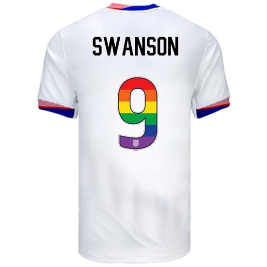 Mallory Swanson USA White 2024 Pride Men's Soccer Jersey