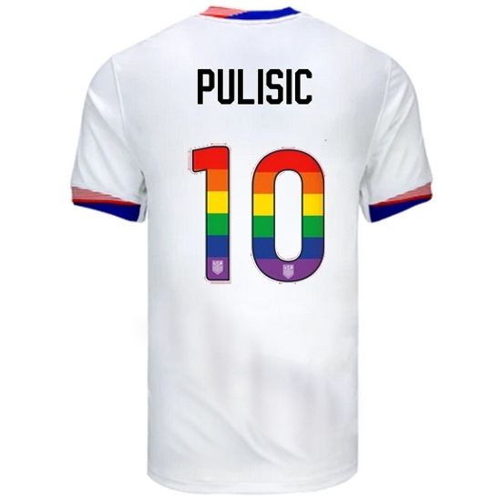 Christian Pulisic USA White 2024 Pride Men's Soccer Jersey