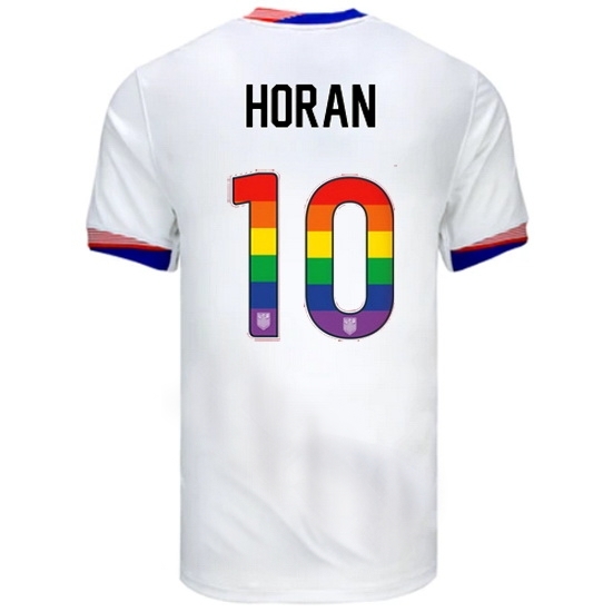 Lindsey Horan USA White 2024 Pride Men's Soccer Jersey