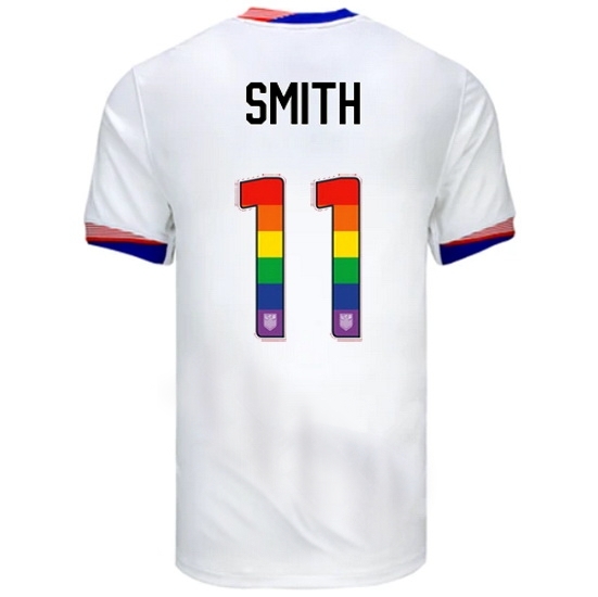 Sophia Smith USA White 2024 Pride Men's Soccer Jersey