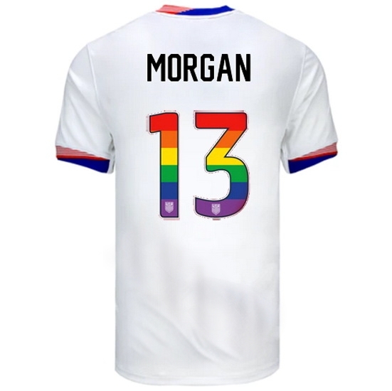 Alex Morgan USA White 2024 Pride Men's Soccer Jersey